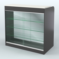 Ресепшен-Лайт №2 (Фасадная стенка - Зеркало), Черный и Белый