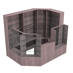 Торговый угловой островок ГРАЦИЯ №2 (открытый) (4.44 кв.м), Ясень Анкор темный