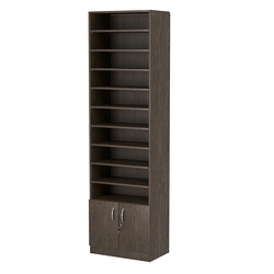 Стеллаж из ДСП с 9-ю полками 350x600 мм серии LEVEL-9 №6 (З/C - ДВП), Дуб Венге