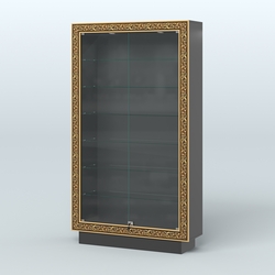 Низкая узкая витрина с декором НБА-9, Черный