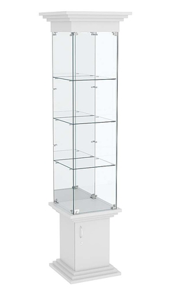 Витрина стаканчик с зеркалом и тремя полками ЦИТАДЕЛЬ №4, Серый