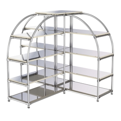 Комбинация стендов TD-06 №2-5 (с полками Зеркало 4мм), Крем Вайс