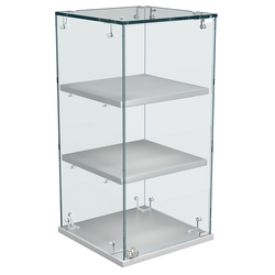 Витрина Истра настольная №21-ДП с прямыми полками из ДСП, Серый