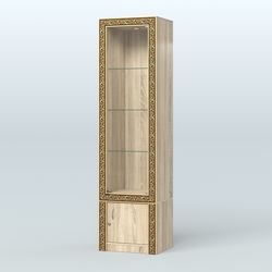 Витрина из ДСП с декором №ВБА-2, Дуб сонома