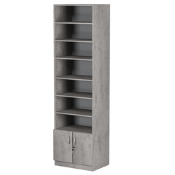 Стеллаж из ДСП с 6-ю полками 400x600 мм серии LEVEL-6 №7 (З/C - ДВП), Бетон Чикаго светло-серый F186 ST9