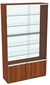 Витрина СЭСП-Z №1-1-400 (З/C - Стекло) со стеклянными полками и шторками Орех