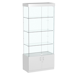 Витрина Истра №1 прямоугольная (задняя стенка - стекло), Серый