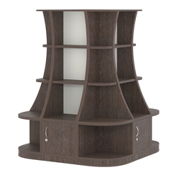 Островной низкий стеллаж ГАРАНТ №6, Дуб Венге + Белый