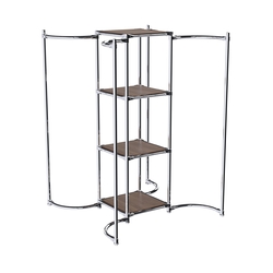 Хромированное вешало ВОЛНА №4-3 с полками ДСП 16мм, Орех