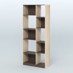 Стеллаж из ДСП серии ЛОФТ №9-1, Дуб Сонома + Дуб Венге