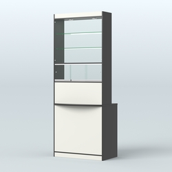 Высокая витрина-прилавок Эконом №3В, Черный + Белый