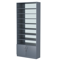 Стеллаж из ДСП с 7-ю полками 300x900 мм серии LEVEL-7 №12-2 (З/C - ЗЕРКАЛО), Темно-Серый