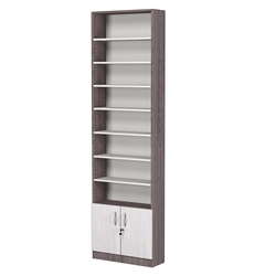 Стеллаж из ДСП с 7-ю полками 200x600 мм серии LEVEL-7 №3 (З/C - ДВП), Ясень Анкор темный + Ясень Анкор светлый