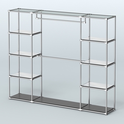 Торговая система ХРОМ без ДСП 2430 мм с зеркальными полками и поручнями №3, Черный