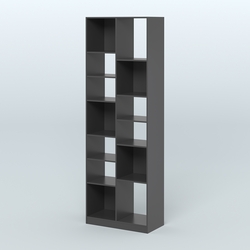 Стеллаж из ДСП серии ЛОФТ №8-2 с полками ДСП, Черный