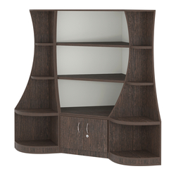 Угловой низкий стеллаж ГАРАНТ №1, Дуб Венге + Белый