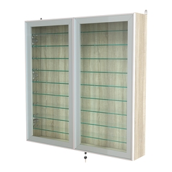 Витрина настенная №4-5А с девятью прозрачными полками серии Collecto, Дуб Сонома