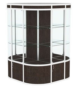 Витрина из профиля островная закругленная с секторами №1, Дуб Венге