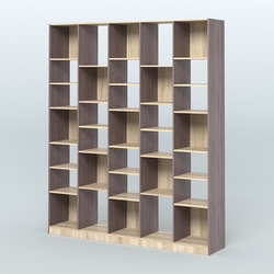 Стеллаж из ДСП серии ЛОФТ №13-2 с полками ДСП, Ясень Анкор темный и Дуб Сонома