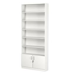 Стеллаж из ДСП с 5-ю полками 200x900 мм серии LEVEL-5 №10 (З/C - ДВП), Белый