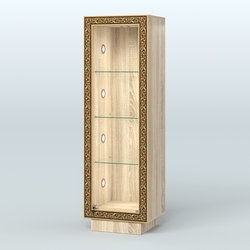 Низкая витрина с декором на цоколе НБА-1С, Дуб сонома