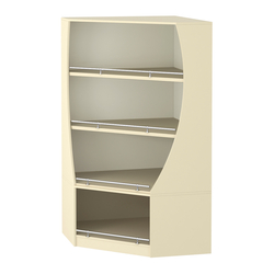 Стеллаж Гарант угловой низкий №2-О с ограничителями, Крем Вайс + Белый