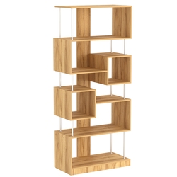 Стеллаж серии КУБ с комбинированными полками №8, Дуб Золотистый