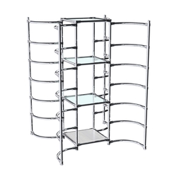 Хромированное вешало ДУГА №3-1 с полками стекло 6 мм, Ясень Анкор светлый - U31104