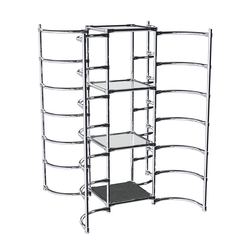 Хромированное вешало ДУГА №3-4 с зеркальными полками 4 мм, Антрацит