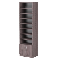 Стеллаж из ДСП с 8-ю полками 400x600 мм серии LEVEL-8 №7 (З/C - ДВП), Ясень Анкор темный