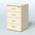 Тумба Нотте подкатная (4 ящика с замком) Крем Вайс
