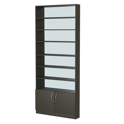 Стеллаж из ДСП с 6-ю полками 150x900 мм серии LEVEL-6 №9-2 (З/C - ЗЕРКАЛО), Черный