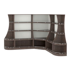 Угловой низкий стеллаж ГАРАНТ №2-О с ограничителями, Дуб Венге + Белый