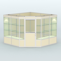 Павильон из профиля угловой №8а (9 кв.м), Крем Вайс