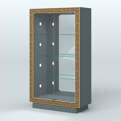 Низкая выставочная витрина с декором НБА-7С, Темно-Серый