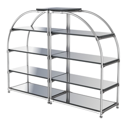 Комбинация стендов TD-06 №1-5 (с полками Зеркало 4мм), Антрацит