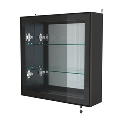 Витрина настенная №1-2А с зеркалом серии Collecto, Черный
