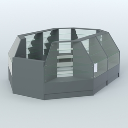 Низкий торговый остров серии Алмаз №2 средний, Темно-Серый