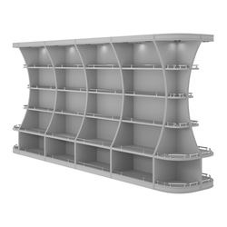 Островной высокий стеллаж ГАРАНТ №5-О с ограничителями, Серый