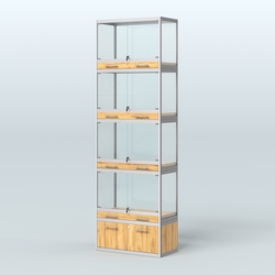 Витрина большая для продажи средних млекопитающих в зоомагазин серии КУНЬИ-04, Дуб Золотистый