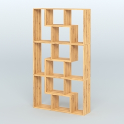 Высокий торговый стеллаж Лофт №3 шестимодульный, Дуб Золотистый