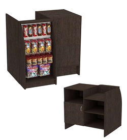 Низкий торговый кассовый прилавок импульсных покупок Импульс №1-4-450, Дуб Венге