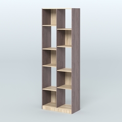 Стеллаж из ДСП серии ЛОФТ №8-1, Ясень Анкор темный и Дуб Сонома