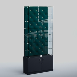Высокая стеклянная витрина КАПИТОНЕ №33, Антрацит + 12 Az
