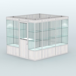 Павильон из профиля угловой №4а (5,5 кв.м), Ясень Анкор светлый