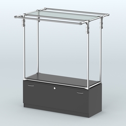 Островная торговая система ХРОМ 1200 мм с тумбами №3, Черный