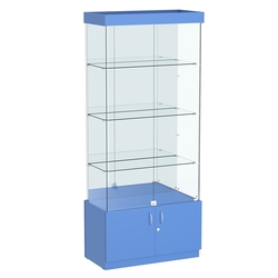 Витрина Истра №3 прямоугольная (задняя стенка - зеркало), Делфт голубой U525 ST9