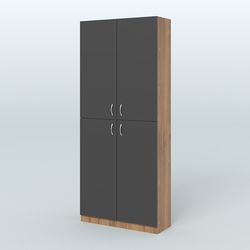 Аптечный широкий стеллаж под резину №1, Орех + Черный