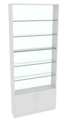 Витрина СЭСП-О №1-200 (З/C - Стекло) со стеклянными полками, Серый