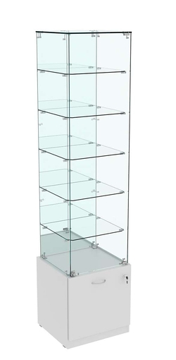 Витрина Кристалл №508 стаканчик (задняя стенка - зеркало), Серый